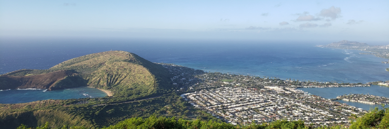 Aerial view of the Hawaii coastline