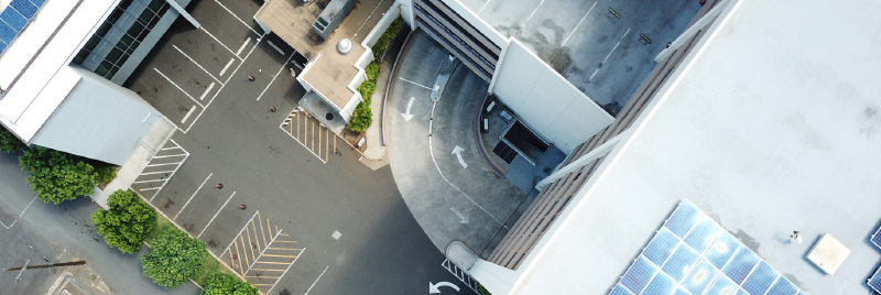Aerial view of the Interstate Building AOUO