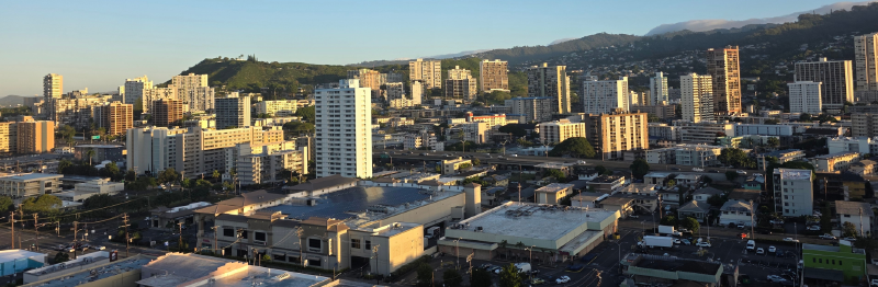 Aerial view of the Honolulu skyline